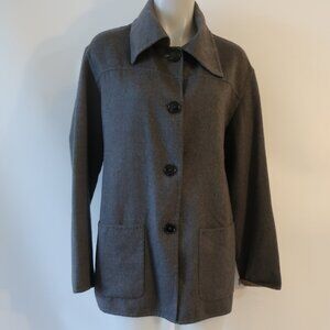 Womens Aquarama 100% Cashmere Gray Button Down Blazer 44/US XL
